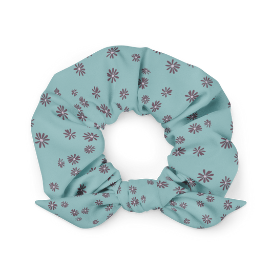 Green Florals - Recycled Scrunchie