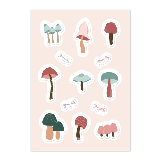Happy Mushrooms - Sticker Sheet