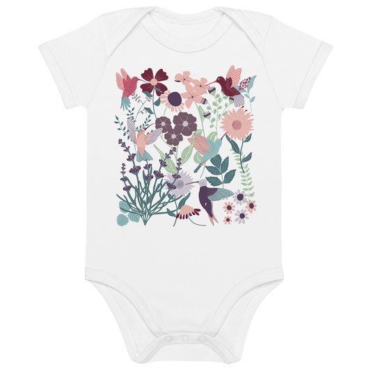 Hummingbird Field - 100% Organic Cotton Baby Onesie